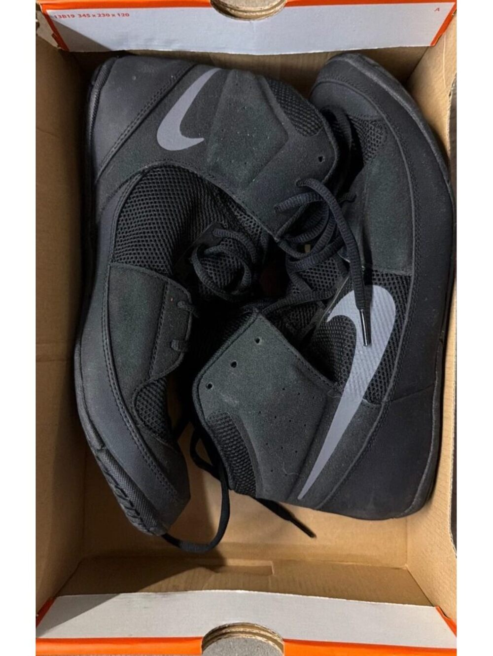 Nike Fury Boxing Wrestling Shoes Black Dark Grey Mens 11.5 AO2416-010